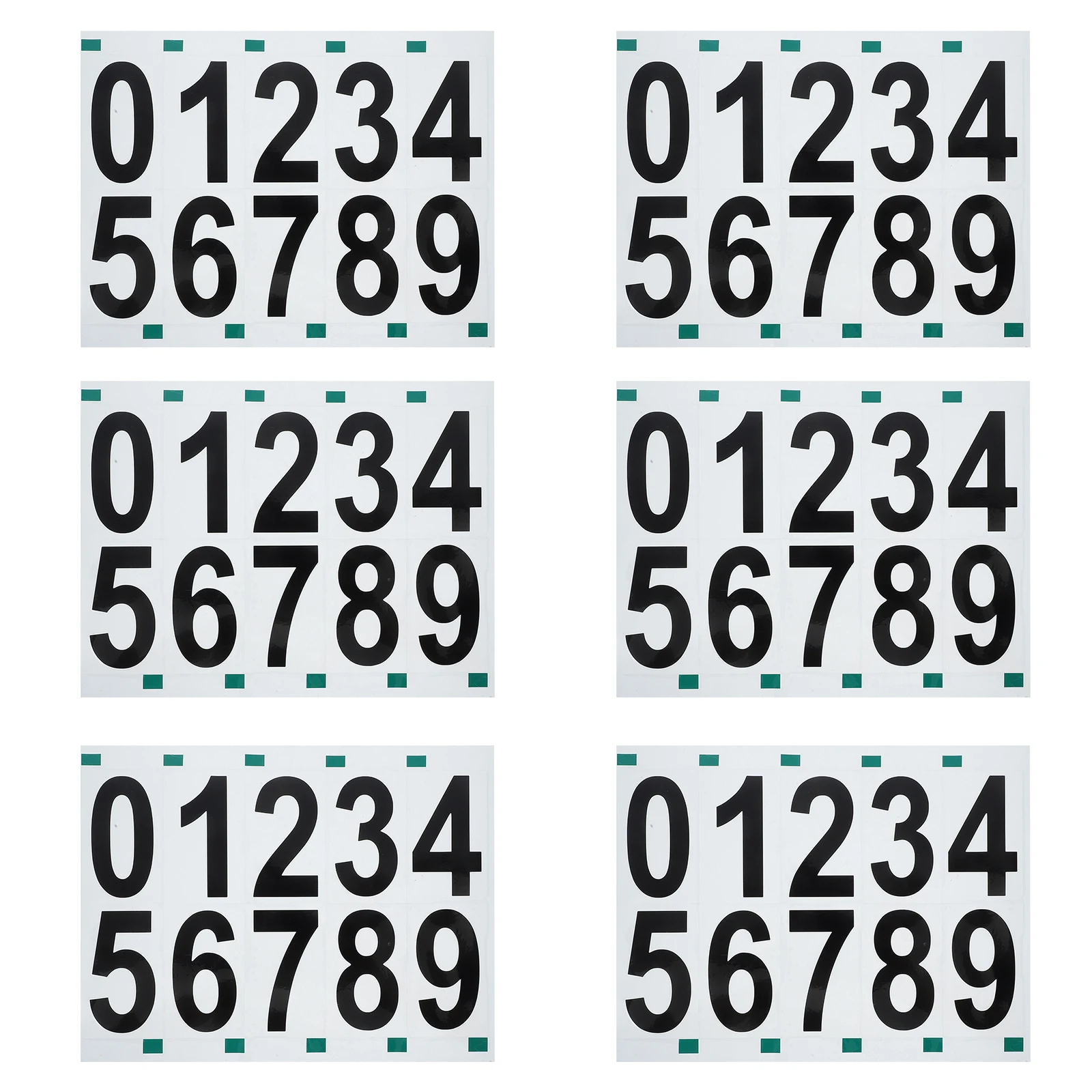 

6 Sheets Reflective Digital Labels Adhesive Numbers for House Mailbox Address Signs Outside Stickers Easy Installation Visible