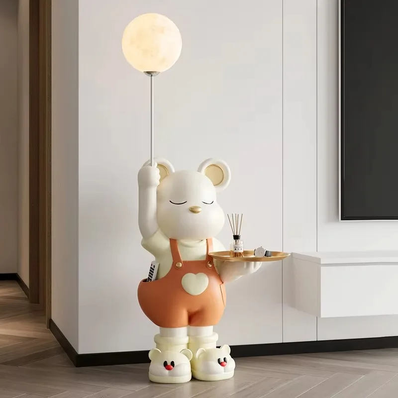 جديد صافي الأحمر زخرفة كبيرة غرفة المعيشة تلفزيون خزانة الطابق الديكور الحديثة ضوء ديكور منزلي فاخر الدب العنيف التخصيص