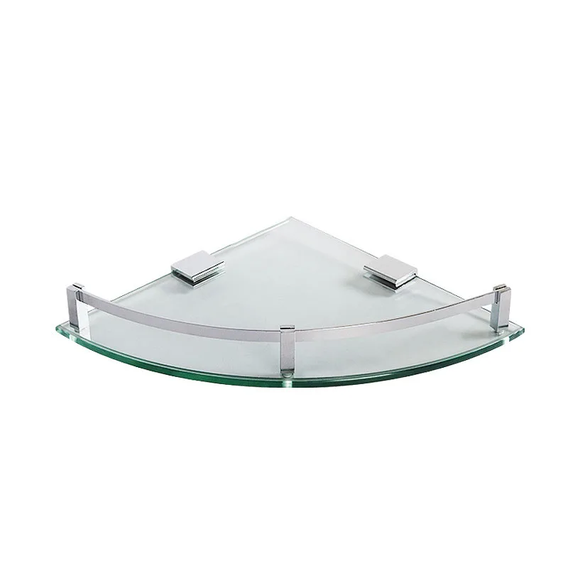 shampoo chrome glass bathroom corner shelf 16/ 19.5/23.5cm