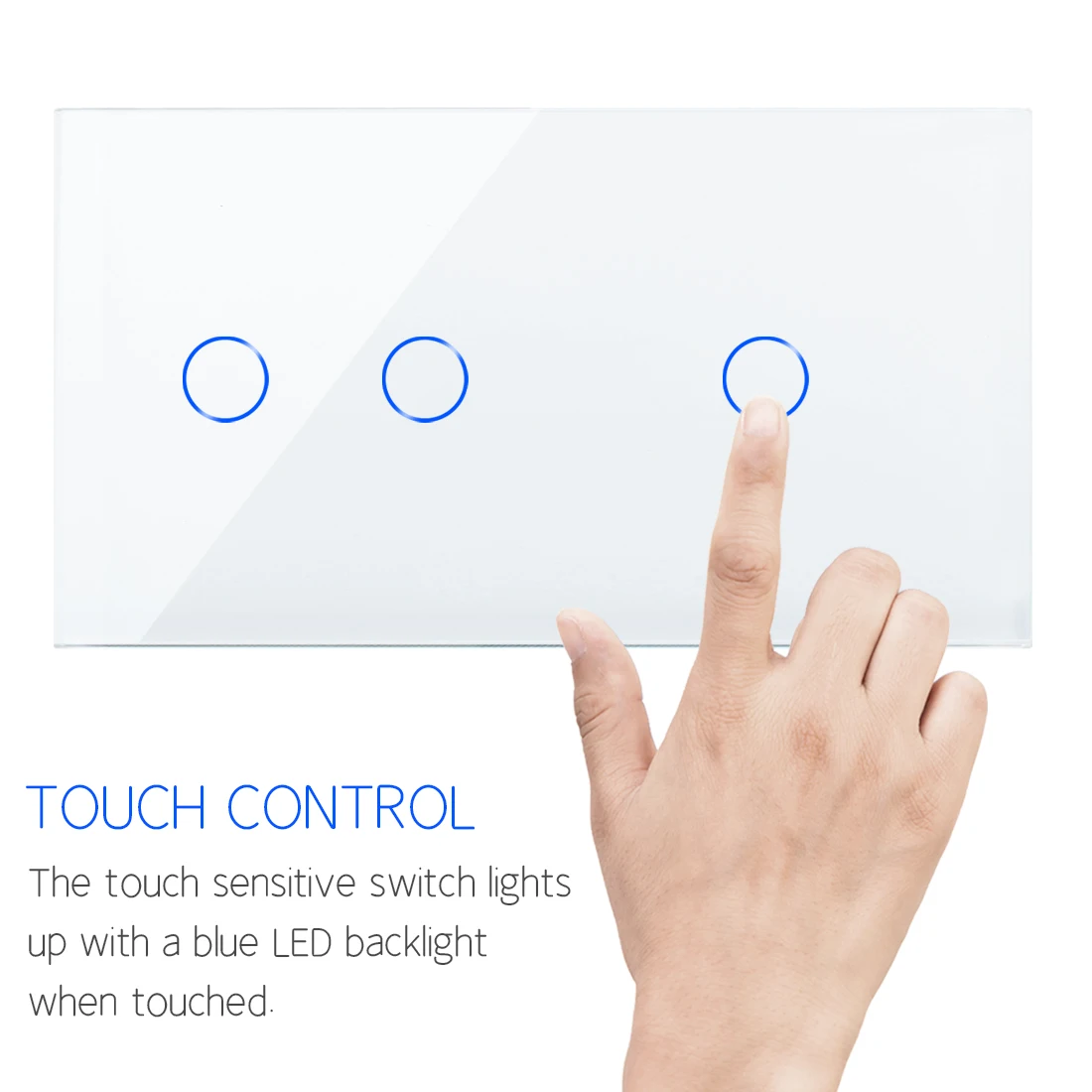 Bingoelec DIY White Black Gold Big Glass Panel 86*157mm For Touch Switches And Sockets AssemblySize