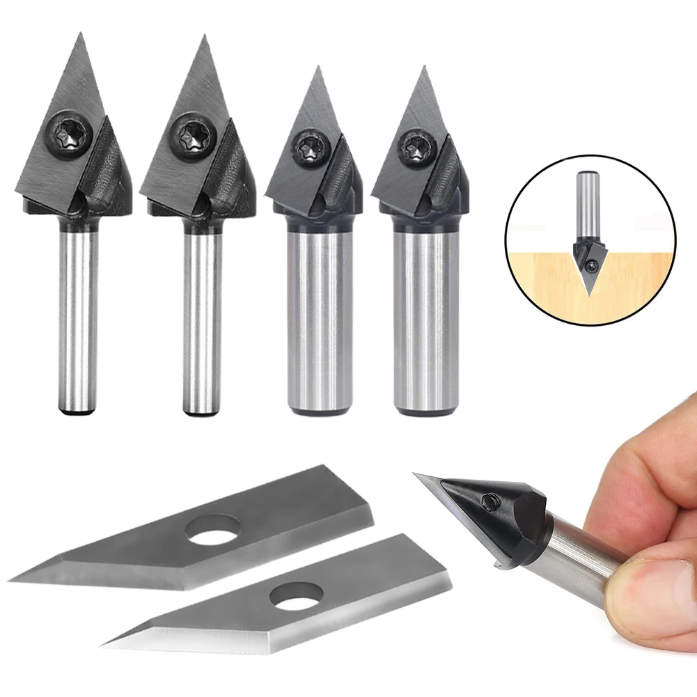 CNC Insert V-Groove Slotting Router Bit 45 Degree V Bit 1/4\