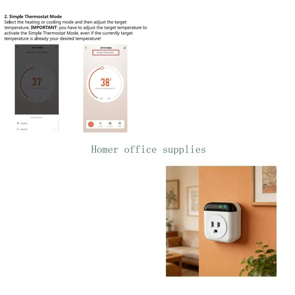 

K43B Intelligent Temperature Control Outlet Works With Application For Home Automation