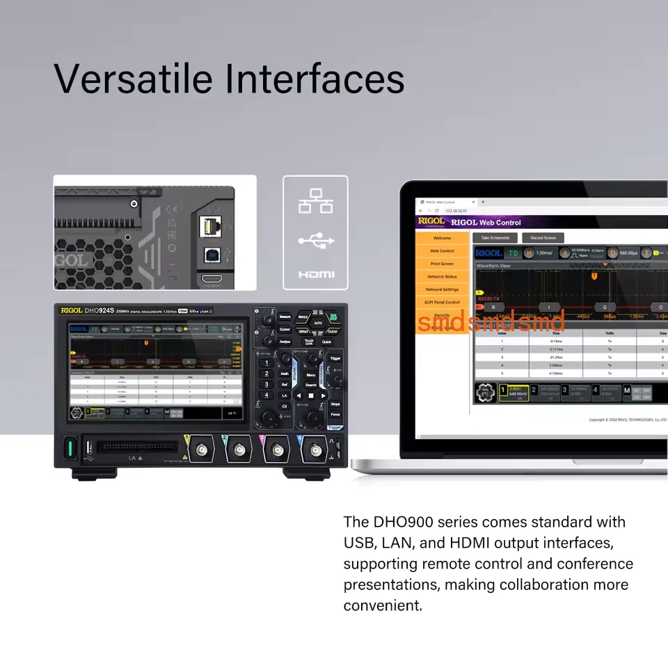 DHO900 Series Oscilloscope: 4CH, 125/250MHz, 25Mpts,Automotive Electronics Protocol Decoder &  Bode plot(DHO914S/DHO924S)