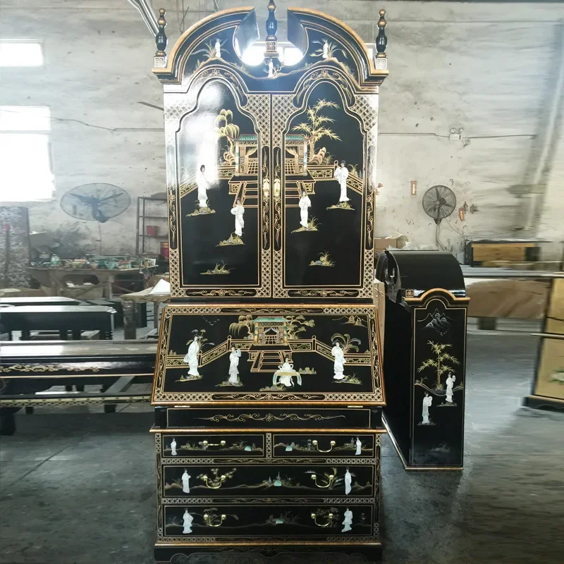 

High-grade hand-painted decorative cabinet entrance French furniture bright baking paint