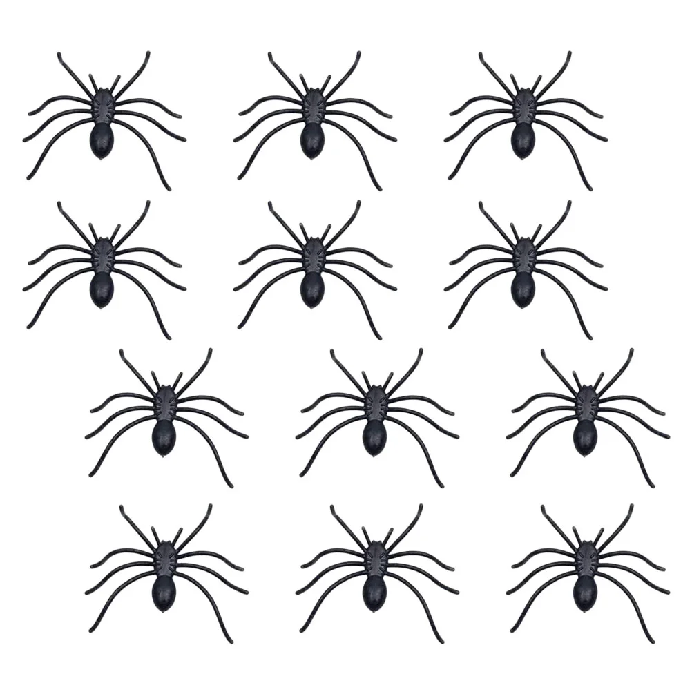 30 pçs aranha web decoração brinquedo macio ornamentos para crianças aranhas de plástico preto truque gigante tratar adereços de halloween