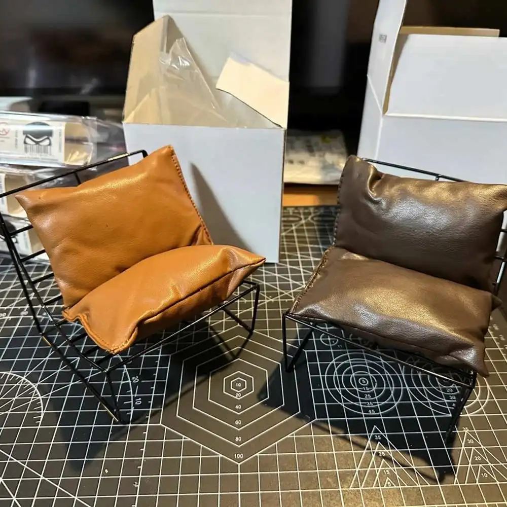 1:6 Doll House Mini Model Furniture Accessories Simple Leather Sofa Chair Bjd Ob11 Gsc Blyth Soldier Lol Scene Shooting Prop Toy