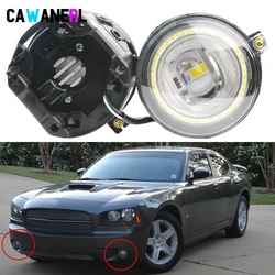 2 X Upgrade Car Angel Eye LED Fog Light Assembly 9005 H10 Fog Daytime Running Lamp DRL 12V For Dodge Charger 2006 2007 2008 2009