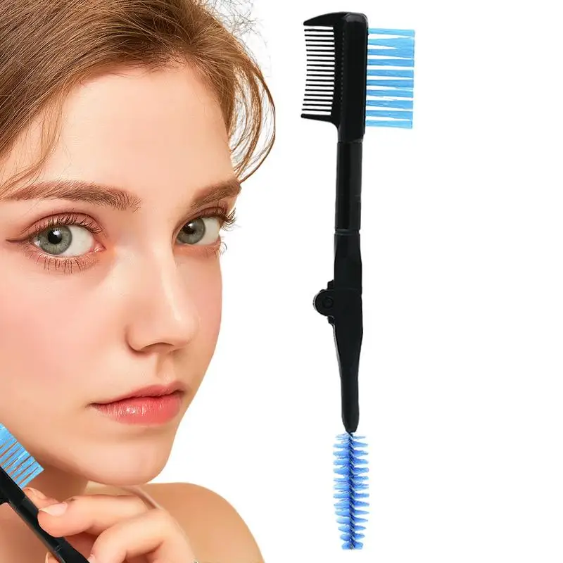 Wimperkam Wenkbrauwborstel Opvouwbaar Dual-Head Ontwerp Voor Precisie Oogmake-Up Herbruikbare Mascara Applicator Make-Up Tool Make-Up