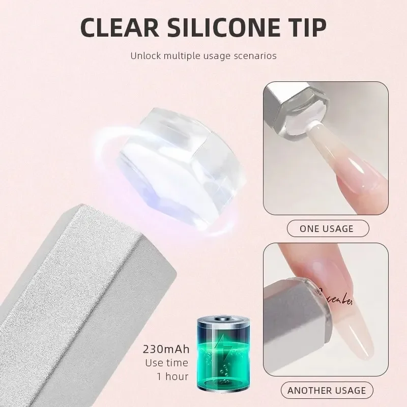 Mini lámpara Led UV para uñas, secador de uñas recargable portátil para curar Gel, pulido con soporte, pantalla, máquina de mejora de uñas