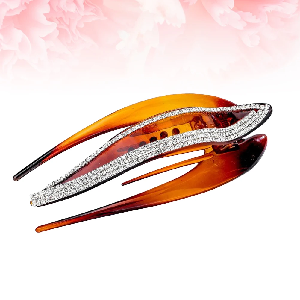 

1Pc Elegant Duck Clip Rhinestone Hairpin Hair Clip Fashion Accessory for Women Girls