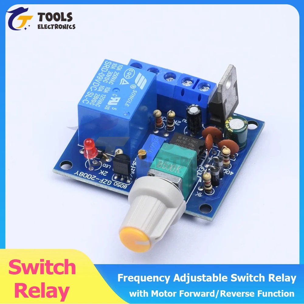 

Frequency Adjustable Switch Relay 10A with Motor Forward/Reverse Function Mixed Frequency Strobe Controller for Flasher