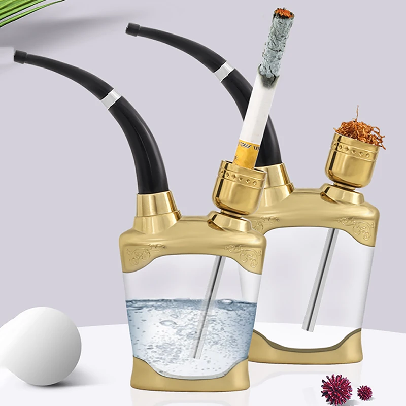 

Portable Tobacco Pipe Acrylic Water Smoking Pipe Shisha Hookah Bicirculation Filter Cigarette Holder for Healthy Gift for Man