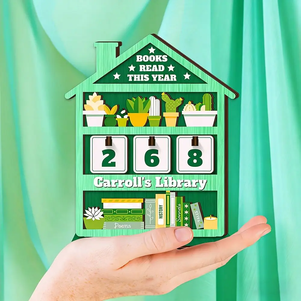 Wooden Books Read Tracker House-Shaped Books Read This Year Reading Counter Book Lovers Gift Reading Tracker Signage
