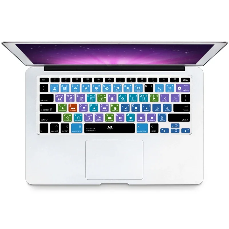 Final Cut Pro X Korean Hotkey Shortcuts Silicone Keyboard Cover US Layout For Mac Air Pro Retina 13