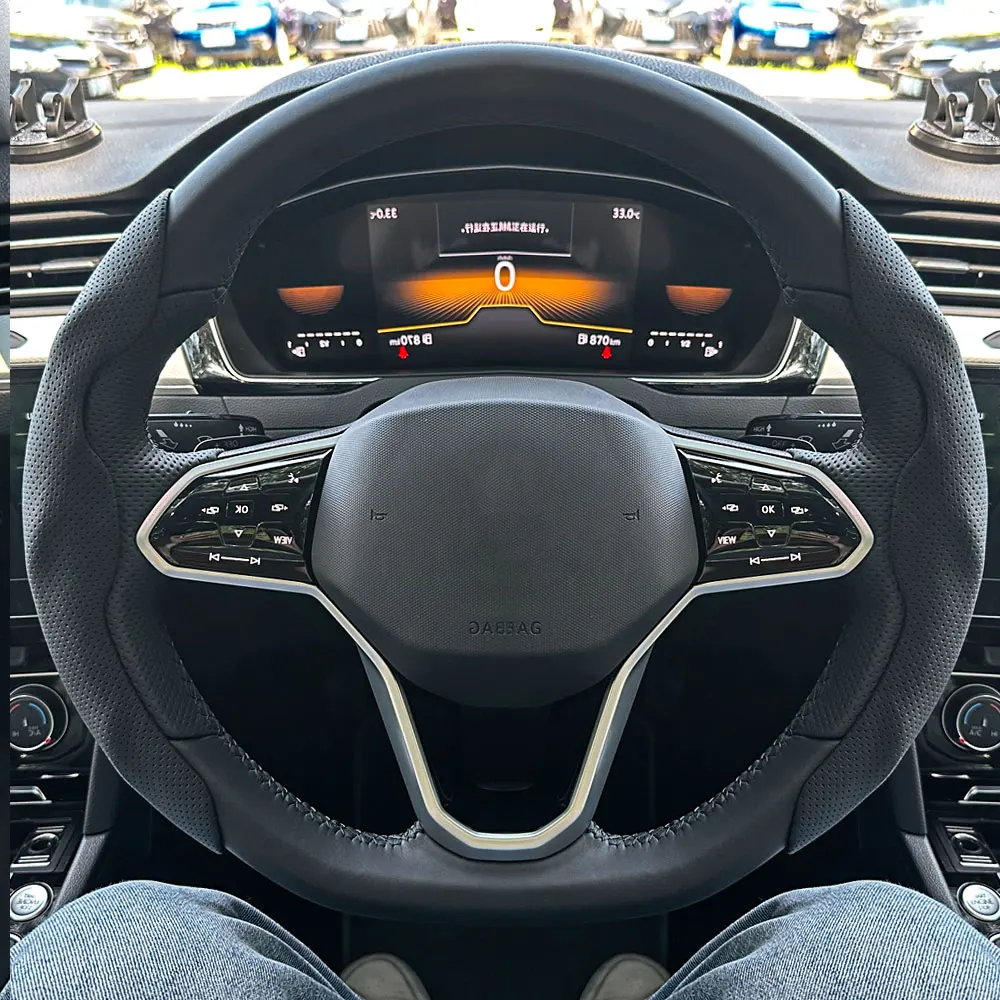 Non-Slip Car Steering Wheel Cover Carbon Fiber Booster Cover Auto Interior Accessories For BMW F10 G30 E92 G20 E46 E90 X3 X5 E53