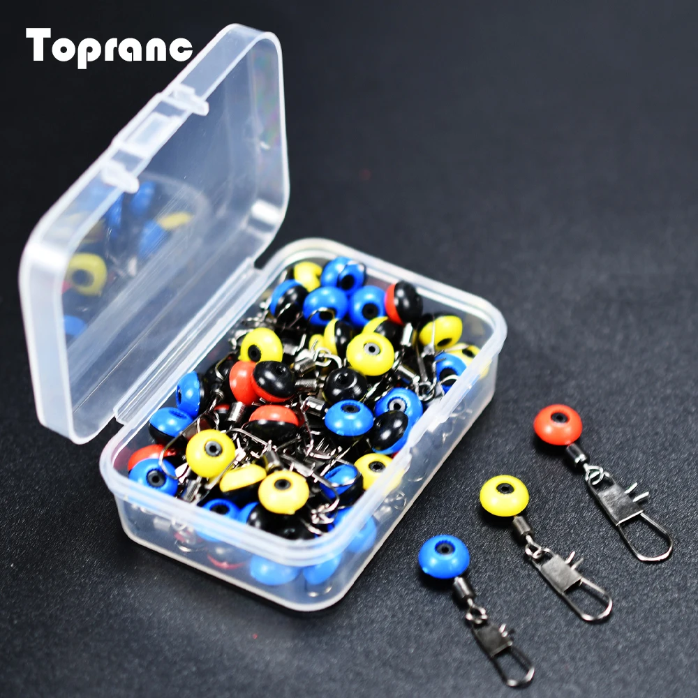 Topranc Marke Angeln Schwimmende Langlebige Space Beans mit Drehringen für Meeresangeln Drehen Bobber Anschlüsse Meeresangelgerät