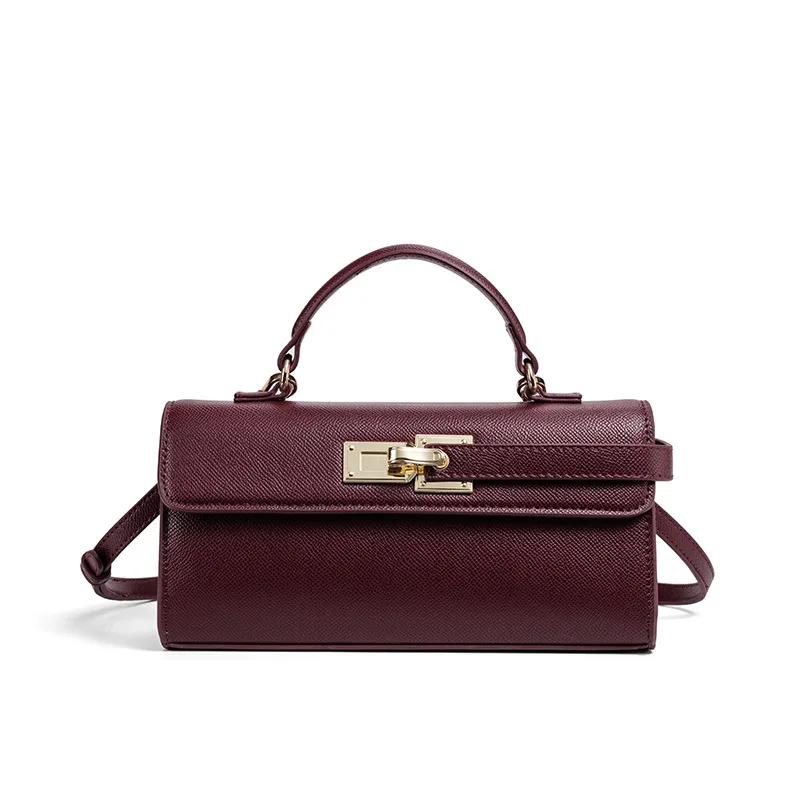 Exquisite Small Top Handle Shoulder Bag with Gold Hardware, High-Quality Women's Crossbody Bag for Fashionable Style, 2026 Trend