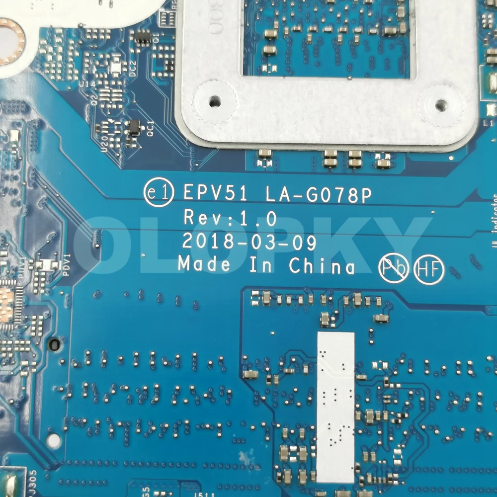 

EPV51 LA-G078P Mainboard For HP 15-DB 15T-DB Laptop Motherboard with A4-9125 A6-9225 A9-9425 CPU L20477-601 L20477-001 DDR4