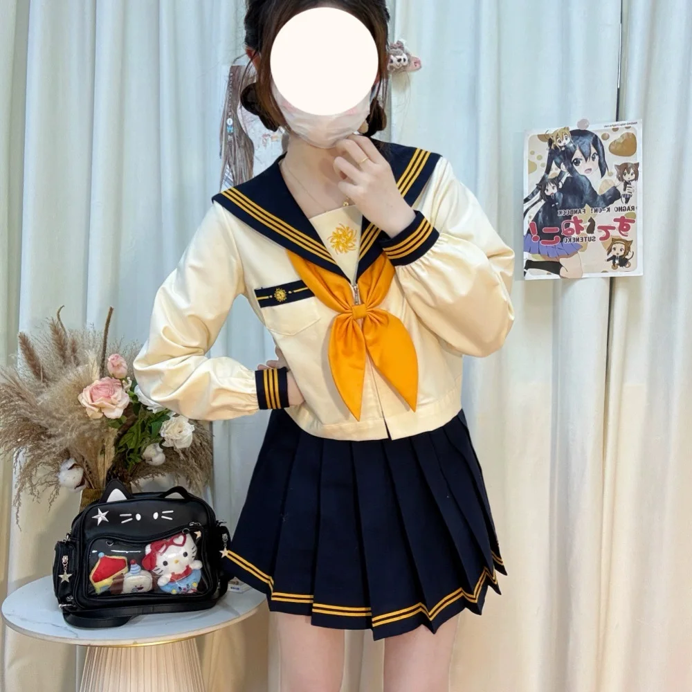 Conjunto de uniforme japonês jk, terno básico ortodoxo de marinheiro, gola Kansai, estilo universitário, cosplay, escola, estudantes, roupa de marinheiro