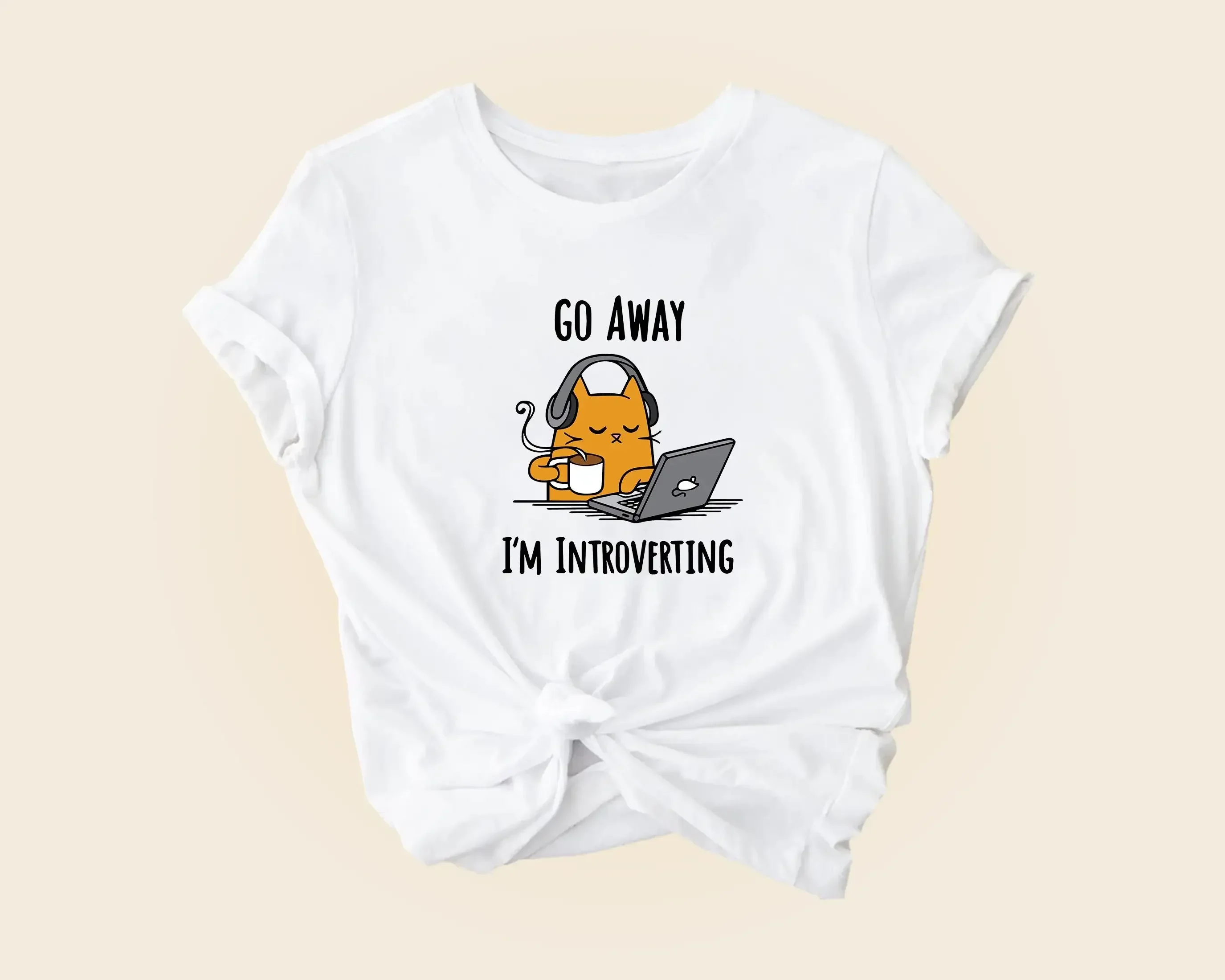 Go Away I'M Introverting T Shirt Cat For Him Her Funny Birthday
