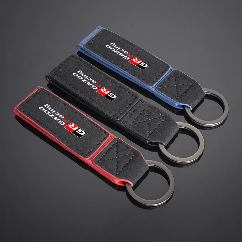Leather Car Styling Key Chain Ring Keychain For Toyota GR Gazoo Racing Supra Corolla Parts Sport 86 Yaris Grmn CHR Accessories view 2
