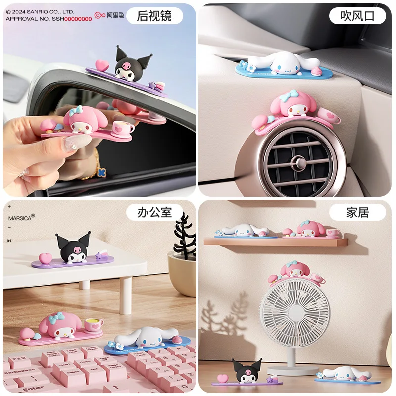 Sanrio Car Interior Decorations Doll Console Accessories Kawaii Cartoon Car Decorations My Melody Kuromi Car Accessories Gifts