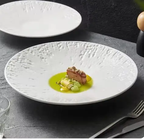 

Керамическая тарелка с каменным узором, ресторанная десертная тарелка, тарелка для макарон, тарелки для салата, молекулярная кулинария, специальная посуда