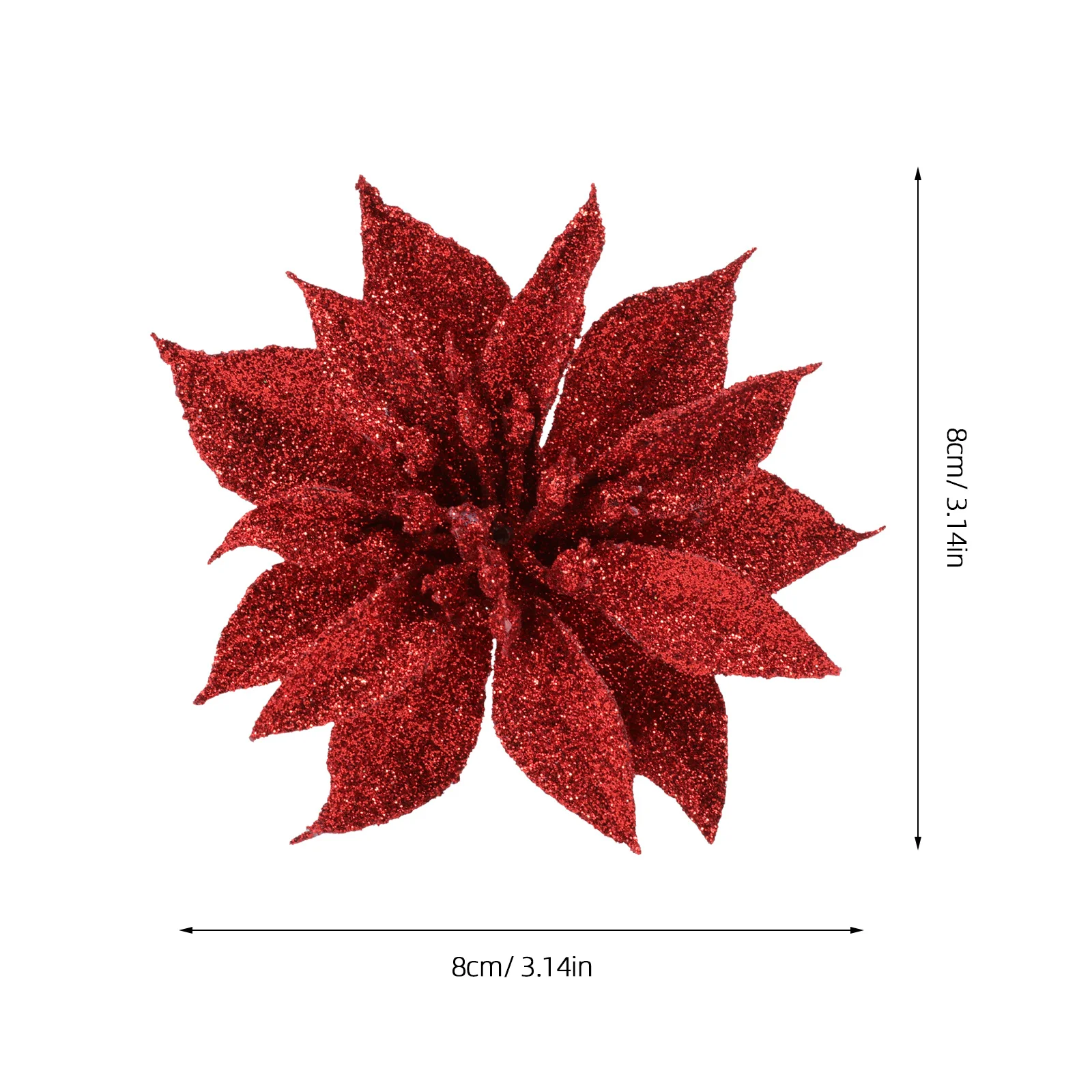 

12Pcs Flower Pendant Christmas Tree Hanging Decor Shiny Simulated Blooms for Holiday Party Wedding Home Window Decoration