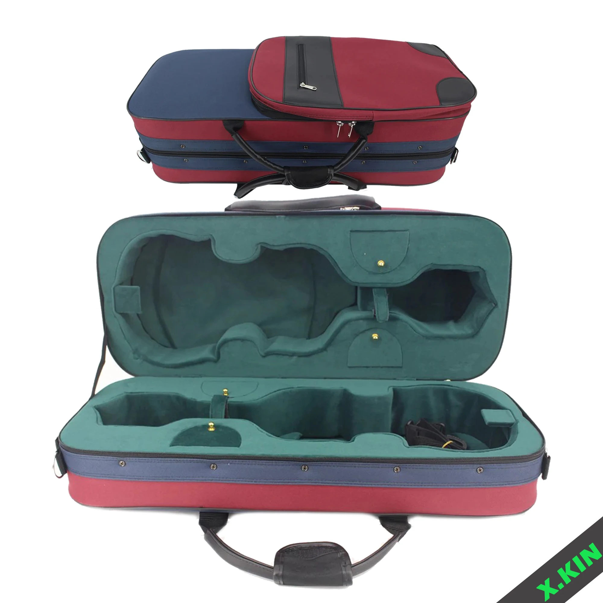 

Violin Case Red Two-Pack Violin Case Waterproof Oxford Cloth High-Quality Velvet Piano Case 4/4 Violin Case