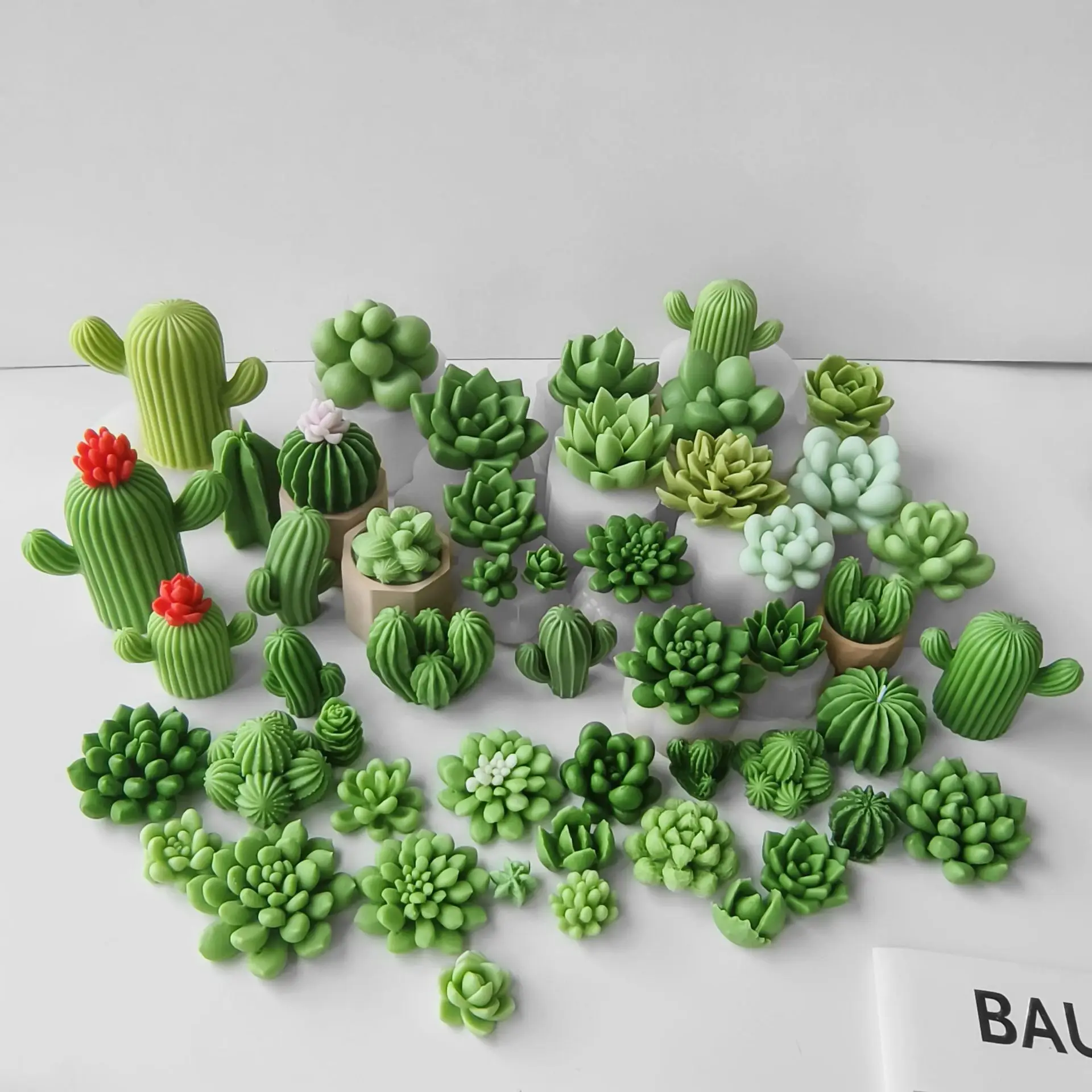 27 stili piante succulente stampo per candele in Silicone strumenti per decorare eucalipto cera 3D fai da te gesso fatto a mano Cactus aromaterapia