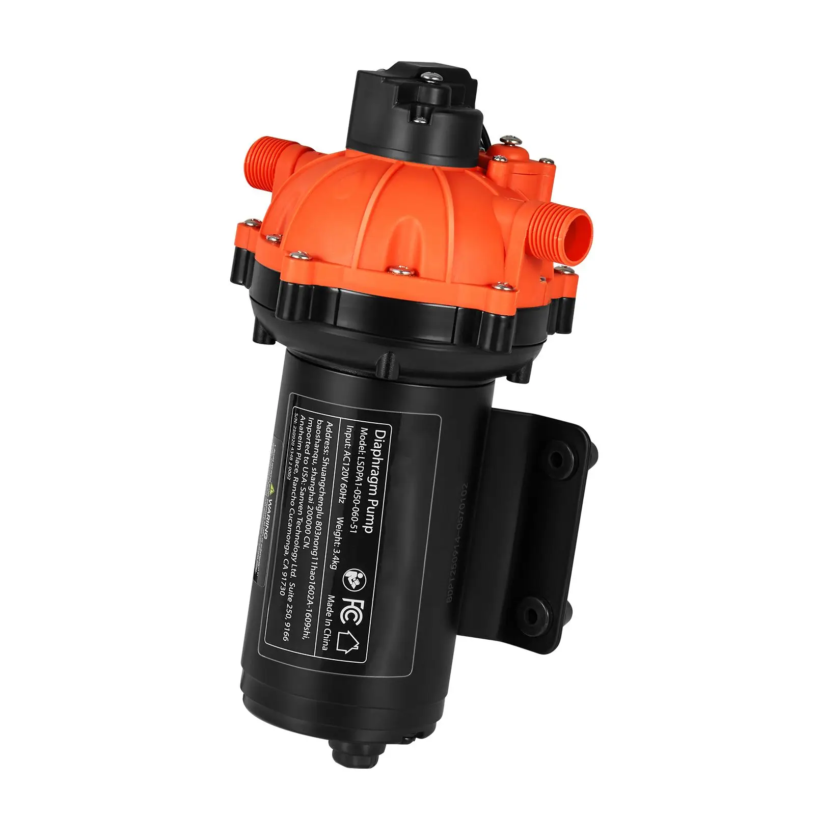Water Pressure Pump, 110V AC 5 GPM, 5-Chamber On Demand Electric Diaphragm Transfer, 60 PSI Max, Automatic Switch, for Home