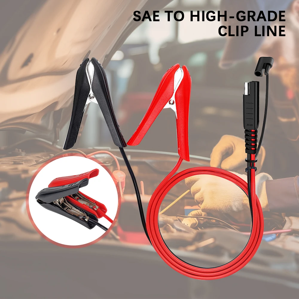 

Extension Cable Power Charging Car Quick Connector Charger 16 AWG SAE To Clip Cable 60cm Car Quick Connector Alligator-Clip Line