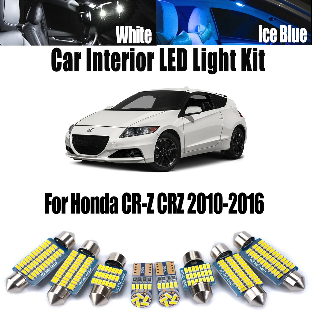 

Canbus Vehicle LED Interior Reading Map Dome License Plate Courtesy Light Kit For Honda CR-Z CRZ 2010- 2014 2015 2016 Car Bulbs