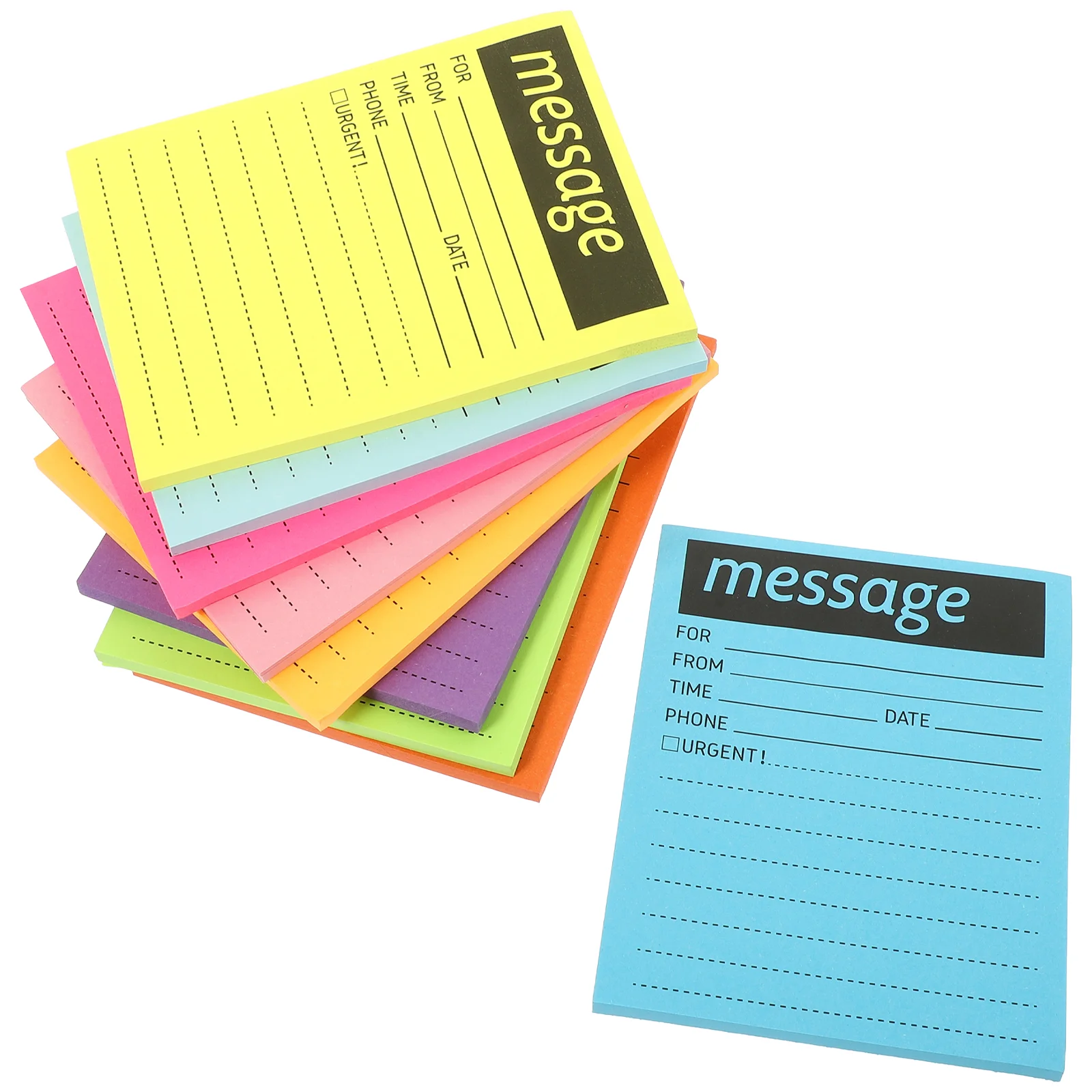 

9 Books Fluorescent Sticky Notes Household Memo Stickers Office School Message Pads Accessory Desktop Multi-function Paper