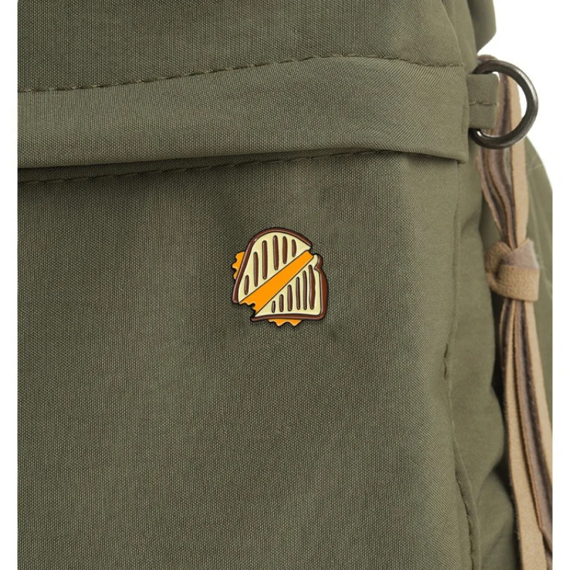 Cartoon Sandwich Butter Bread Alloy Brooch Unisex Fashion Casual Commute Badge Gift Pin DIY Clothing Bag Hat Scarf T-shirt Jeans