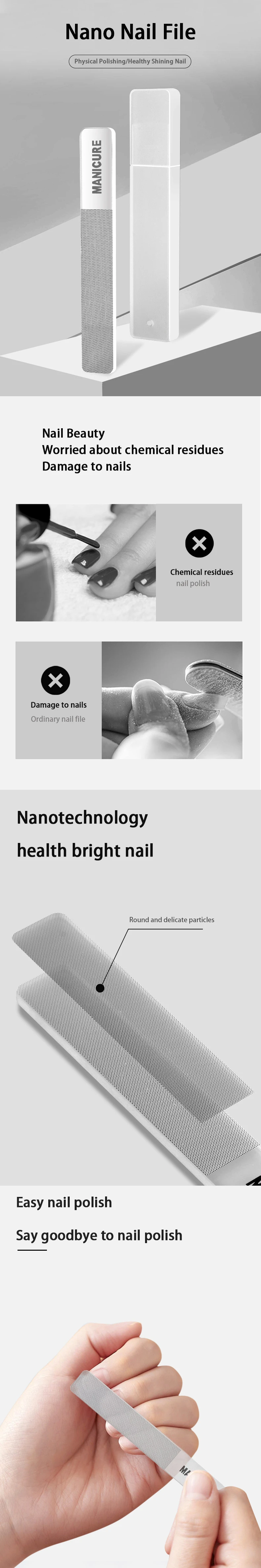 Nano Glas Nagelfeile Transparent Kristall Nagellack Reibstreifen Polieren und Glänzende Nagelverbesserungswerkzeug – Detail 1