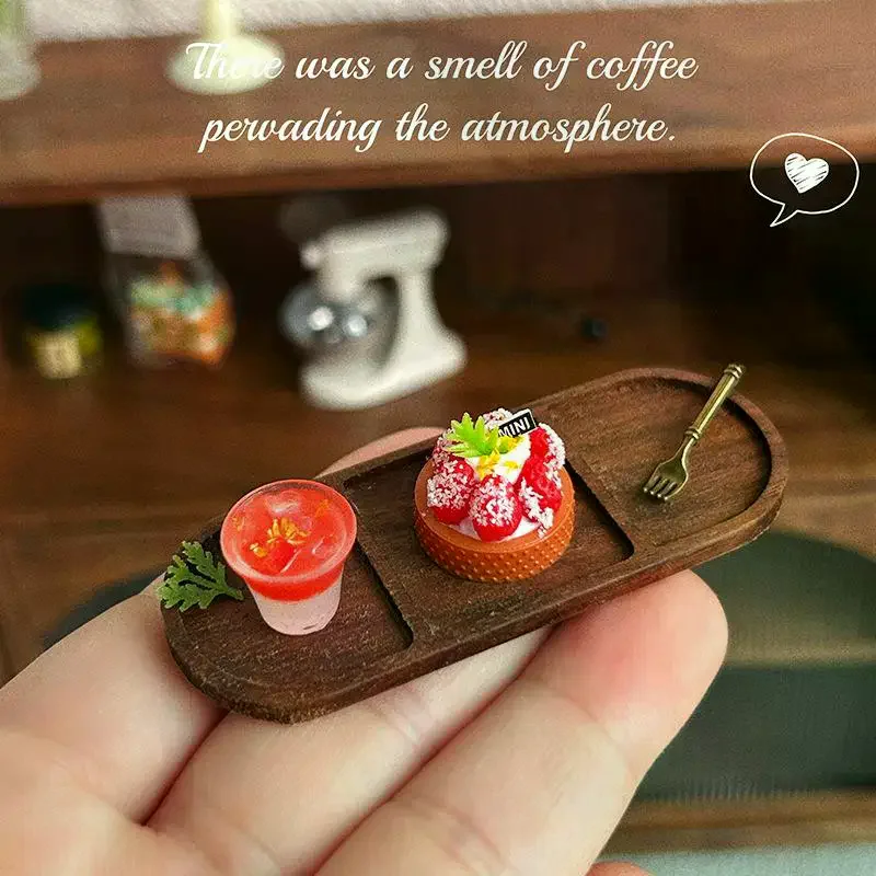 قطعة واحدة من نموذج طعام محاكاة لطيف، كعكة خبز مصغرة بمقياس 1/6، كعكة توت أزرق، تارت فراولة، لعبة طعام لبيت الدمى، إكسسوارات دمى