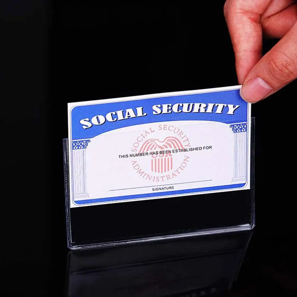 حافظة حامل بطاقات PVC شفافة لبطاقة الائتمان وبطاقة الائتمان وبطاقة الحافلة الطبية G6Q2