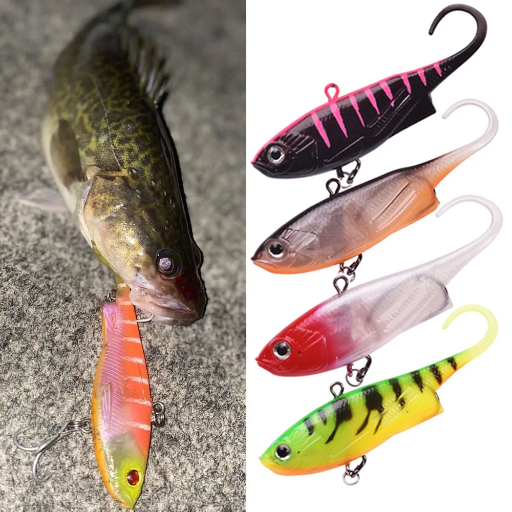 Metal Jig Head Soft Vibe Lure 9cm 14.5g Silicone Softbait Swimbait Winter Fishing Tackle For Mahi Marlin Wahoo Redfish Fish Trap