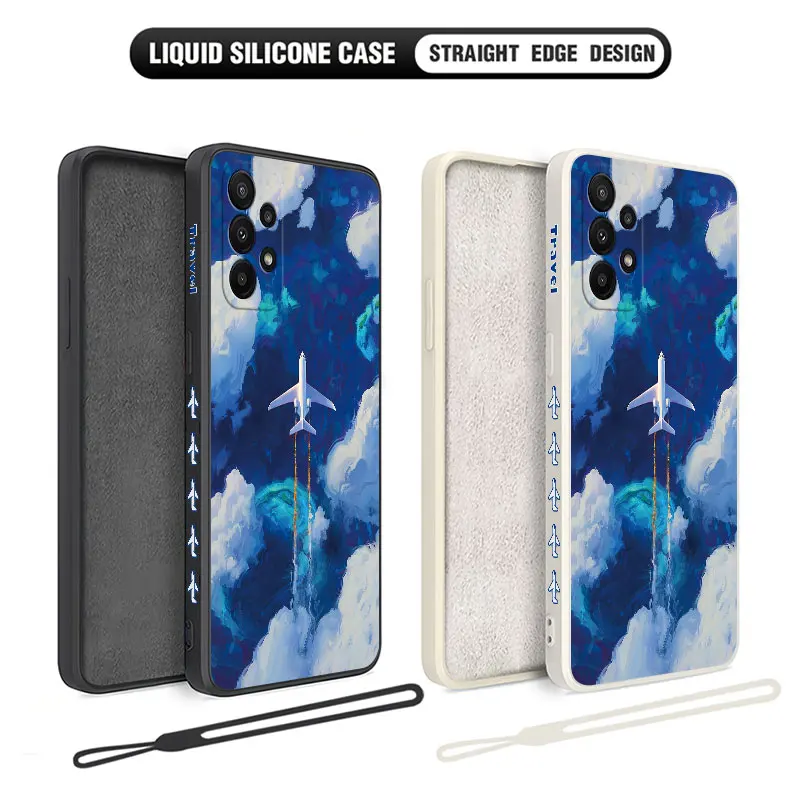 Airplane On A Journey Case For Samsung A54 A34 A73 A53 A33 A23 A14 A13 A03 A03S A04 A04S A04E A72 A52 A32 A22 A12 A71 A51 4G 5G