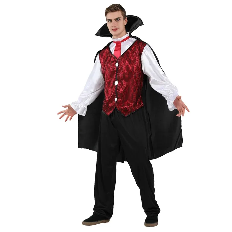 할로윈 남자 중세 뱀파이어 망토 성인 무서운 드라큘라 코스프레 케이프 푸림 카니발 파티 드레스