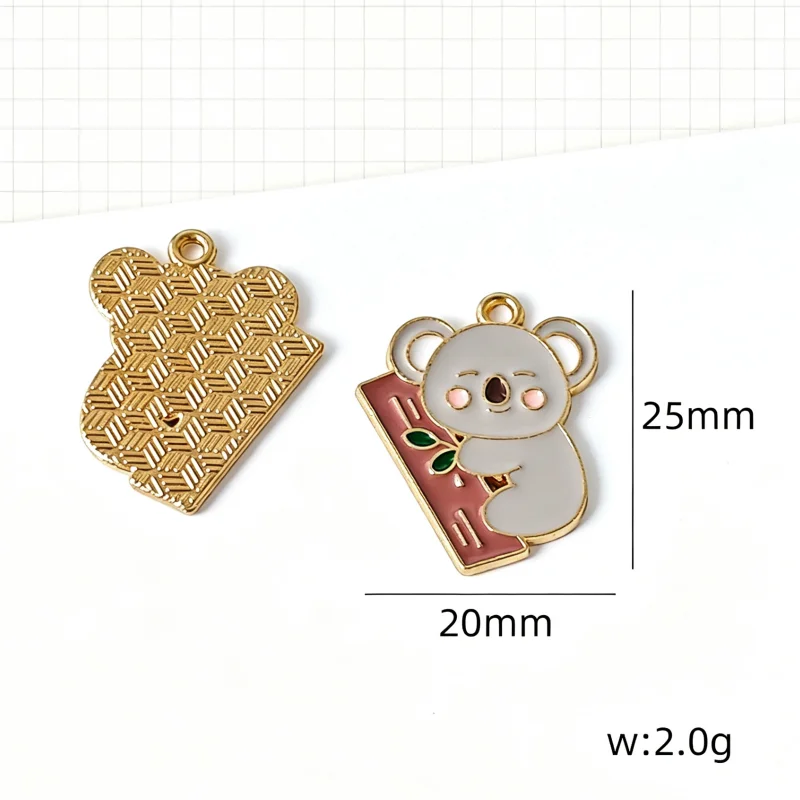 10pcs cartoon cute little animal lamb bee pendant DIY keychain necklace mobile phone chain accessory pendant view 3