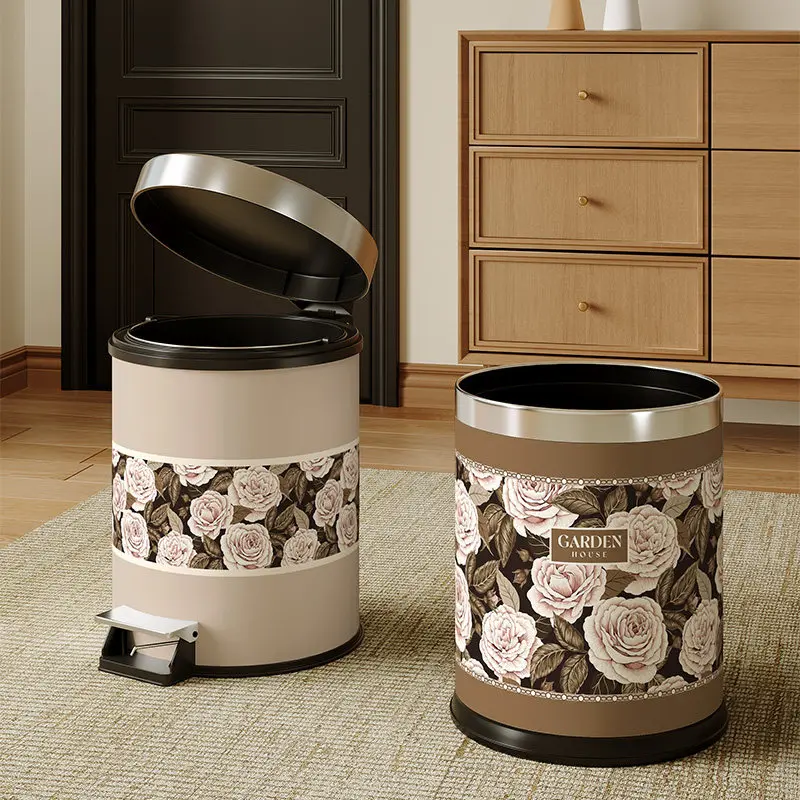 YFY light luxury trash can household large capacity living room bedroom office bathroom high value paper basket