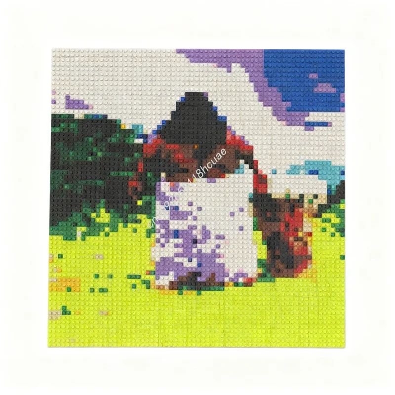 

1415 шт. MOC обложка альбома, скульптуры будущего, мозаичная модель, строительные блоки, архитектура, рождественские подарки, игрушка, образовательный кирпич