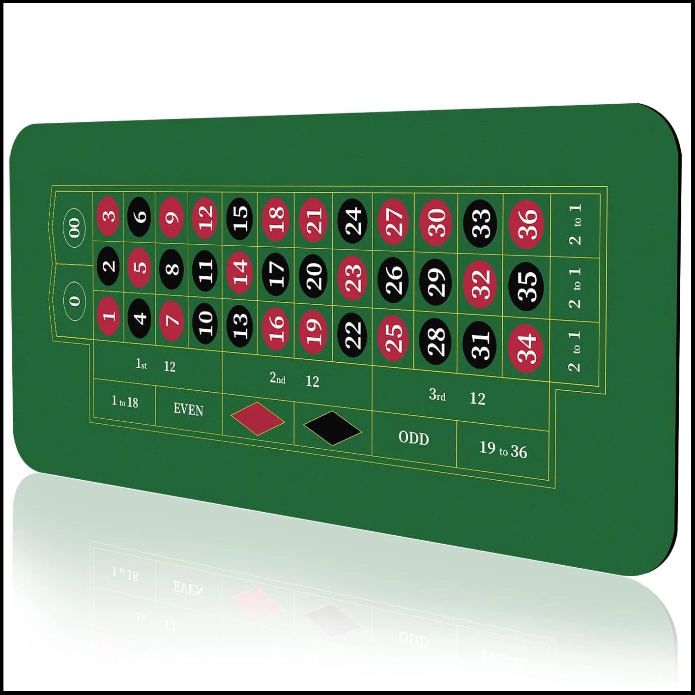 120x60cm Green Roulette Rubber Game Table Mat Silent and Anti-Slip Chess and Card Game Table Mat Entertainment Accessory