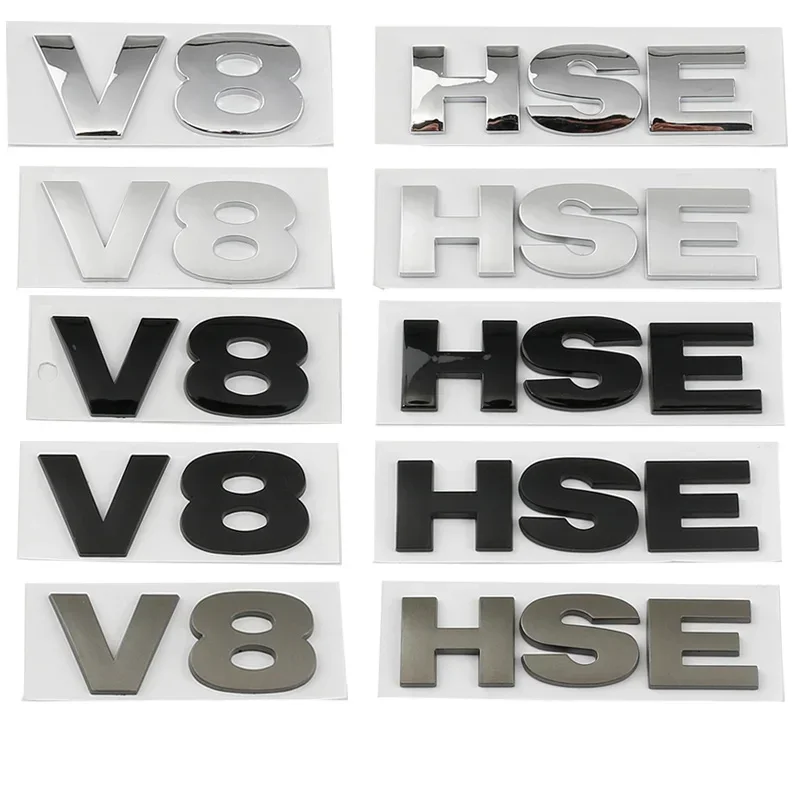 Car 3D ABS V8 HSE Rear Trunk Words Letter Logo Emblem Badge Decals Sticker For Land Rover Discovery 3 4 Freelander 2 Accessories