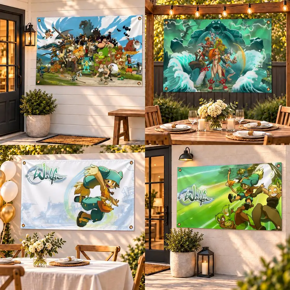 W-Wakfu Flags Custom Wall Hanging Background Art Banner For Bedroom Home Living Room Outdoor Decor