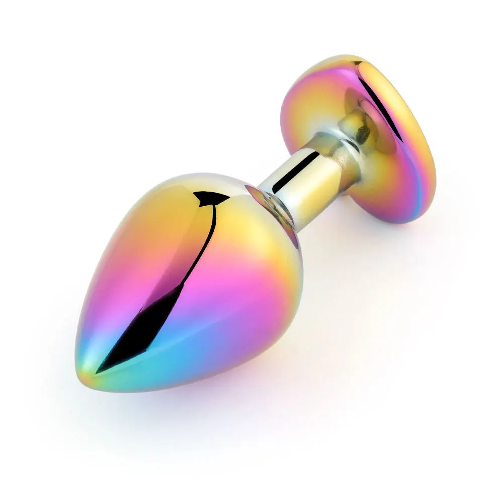 1PC Colorful Heart-shaped SM Metal Anal Plug Fetish Toys for Adult Anal Expanse Kit Stainless Steel Plug Adult Sex Toy 3 Size