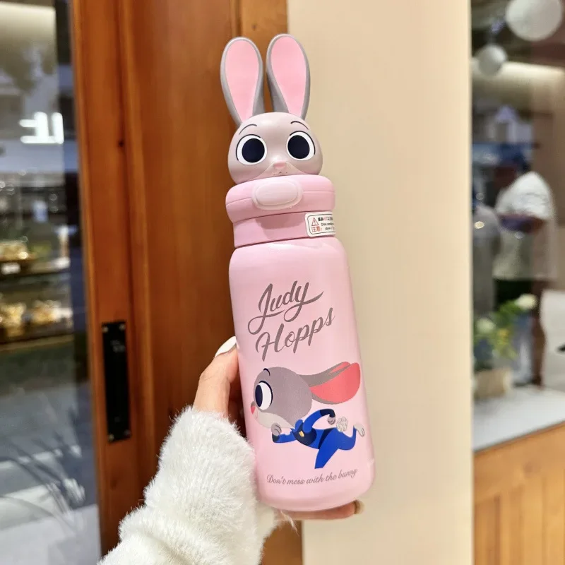 كوب كرتوني لطيف غرزة نيك جودي دمية كوب ماء للأطفال كوب خاص من الفولاذ المقاوم للصدأ للبنين والبنات للذهاب إلى المدرسة