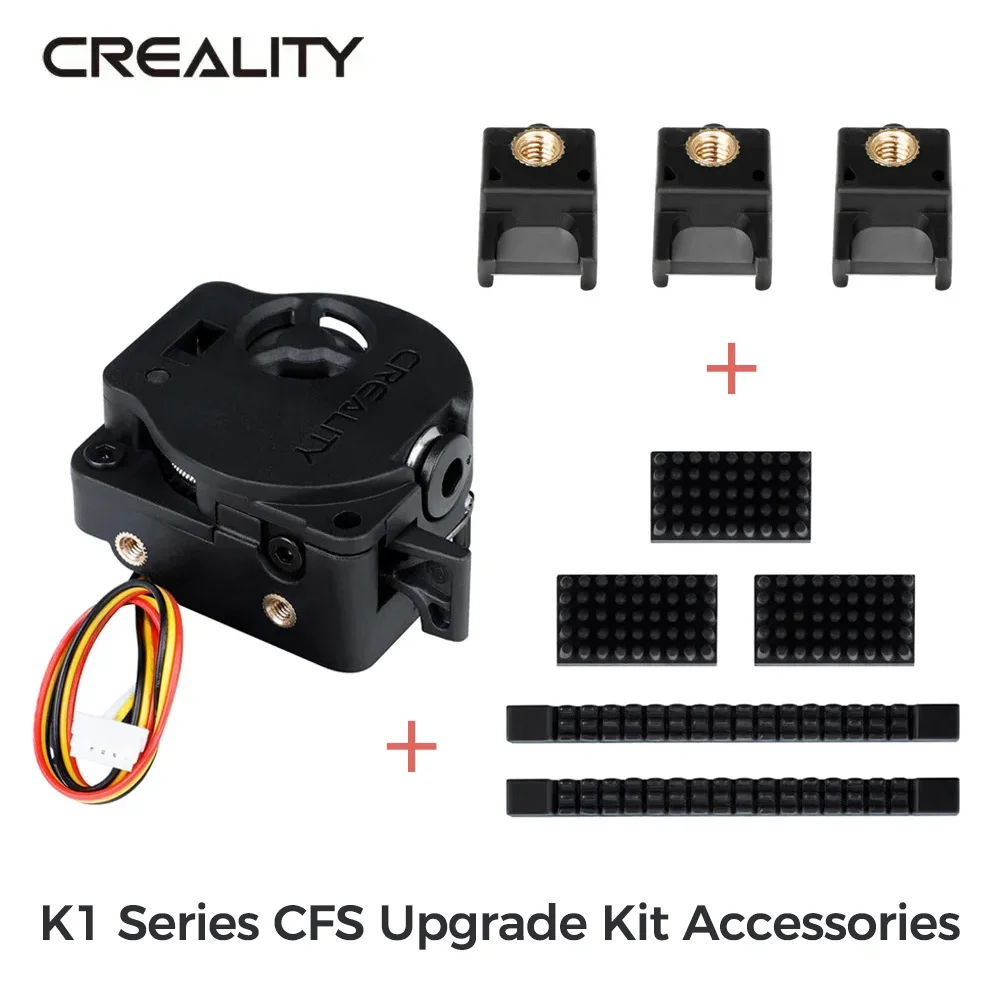 

Creality K1 Series Multicolor Upgrade Extruder Kit and Nozzle Wiper and Filament Cutter for MultiColor Printing CFS Upgrade Kit